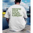 Defend Your Local Public Library For Book Lovers Men's Back Print T-Shirt