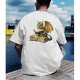 Dragon Bookworm Reading Book Graphic Men's Back Print T-Shirt