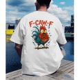 F-Caw-F Rooster F Awk F Chicken Coffee Romance Books Lover Men's Back Print T-Shirt