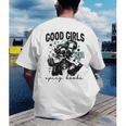 Good Girls Read Spicy Skeleton Book Club Men's Back Print T-Shirt