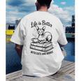 Life Is Better With Cats & Books Sphynx Cat Mom Women Men's Back Print T-Shirt Life Is Better With Cats & Books Sphynx Cat Mom Women Men's Back Print T-Shirt