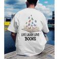 Live Laugh & Love Books Reading Butterfly Book Lover Bookish Premium Men's Back Print T-Shirt Live Laugh & Love Books Reading Butterfly Book Lover Bookish Premium Men's Back Print T-Shirt