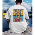 Love Reading And Giraffes Cute Giraffe Reading Book Lovers Men's Back Print T-Shirt