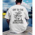 Off To The Bookstore Reading Bookworm Men's Back Print T-Shirt