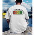 Powered By Books Bookworm Librarian Reading Men's Back Print T-Shirt