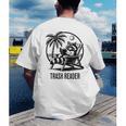 Raccoon Reading Books Summer Humor Trash Reader Men's Back Print T-Shirt Raccoon Reading Books Summer Humor Trash Reader Men's Back Print T-Shirt