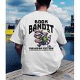 Racoon-Bookworm-Book Bandit-Fueled By Fiction Men's Back Print T-Shirt Racoon-Bookworm-Book Bandit-Fueled By Fiction Men's Back Print T-Shirt