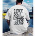 Racoon Reading Spicy Smutty Book Booktok I Read Trashy Books Men's Back Print T-Shirt