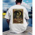 The Reader Tarot Card Book Lover Skeleton Art Goth Style Men's Back Print T-Shirt
