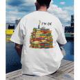 Reading Books Librarian Reader Nerd I'm Ok Teacher School Men's Back Print T-Shirt