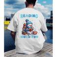Reading Is Snow Much Fun Christmas Xmas Book Reading Men's Back Print T-Shirt Reading Is Snow Much Fun Christmas Xmas Book Reading Men's Back Print T-Shirt