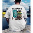 Respect Elders Cellphone Pushing Books In a Wheelchair Men's Back Print T-Shirt