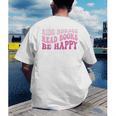 Ride Horses Read Books Be Happy Groovy Book Horse Premium Men's Back Print T-Shirt