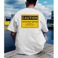 A Simple Yellow Warning Sign For Introvert Men's Back Print T-Shirt