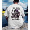 Smut Reader Spicy Book Romance I Like Them Thick & Spicy Men's Back Print T-Shirt