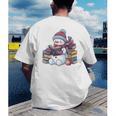 Snowman Reading Book Lovers Christmas Bookworm Librarian Men's Back Print T-Shirt Snowman Reading Book Lovers Christmas Bookworm Librarian Men's Back Print T-Shirt