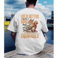 Squirrel Animal Life Is Better With Books And a Men's Back Print T-Shirt Squirrel Animal Life Is Better With Books And a Men's Back Print T-Shirt