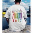 Subtle Floral Foxglove Daisy Tulip Book Lover Men's Back Print T-Shirt