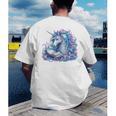 Unicorn Reading For Book Lovers Readers Men's Back Print T-Shirt