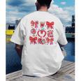 Valentine Teacher Coquette Bow Pencil Heart Book Girl Women Men's Back Print T-Shirt Valentine Teacher Coquette Bow Pencil Heart Book Girl Women Men's Back Print T-Shirt