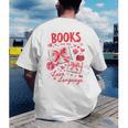 Valentines Book Lover Romance Books Are My Love Language Men's Back Print T-Shirt