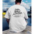 Vintage Retro Coffee Books & Cat Naps Men's Back Print T-Shirt Vintage Retro Coffee Books & Cat Naps Men's Back Print T-Shirt