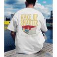 Wake Up Smarter Librarian Book Stack Premium Tri-Blend Men's Back Print T-Shirt
