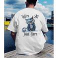 We'Re All Mad Here Cheshire Cat Alice Wonderland Book Kids Men's Back Print T-Shirt