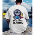 Wild About Reading Book Lover Gorilla Men's Back Print T-Shirt