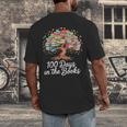 100th Day Of School Books Tree Reading Men's Back Print T-Shirt