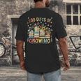 100th Day Of School Teacher Floral Books 100 Days Of Growing Men's Back Print T-Shirt