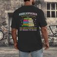 Abibliophobia Bibliophilia Abibliophobia Book Lovers Men's Back Print T-Shirt Abibliophobia Bibliophilia Abibliophobia Book Lovers Men's Back Print T-Shirt