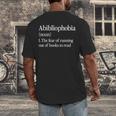 Abibliophobia Definition Reading Book Worm Reader Men's Back Print T-Shirt
