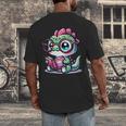 Adorable Book Lover Basilisk With Reading Glasses Cute Men's Back Print T-Shirt Adorable Book Lover Basilisk With Reading Glasses Cute Men's Back Print T-Shirt