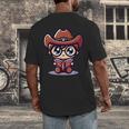 Adorable Book Lover Cowboy With Reading Glasses Cute Men's Back Print T-Shirt Adorable Book Lover Cowboy With Reading Glasses Cute Men's Back Print T-Shirt