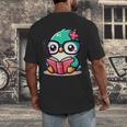 Adorable Book Lover Humming Bird With Reading Glasses Cute Men's Back Print T-Shirt