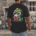 Adorable Book Lover Iguana With Reading Glasses Cute Men's Back Print T-Shirt Adorable Book Lover Iguana With Reading Glasses Cute Men's Back Print T-Shirt