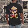 Adorable Book Lover Ostrich With Reading Glasses Cute Men's Back Print T-Shirt Adorable Book Lover Ostrich With Reading Glasses Cute Men's Back Print T-Shirt