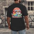 Adorable Book Lover Parrot With Reading Glasses Cute Men's Back Print T-Shirt Adorable Book Lover Parrot With Reading Glasses Cute Men's Back Print T-Shirt