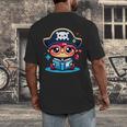 Adorable Book Lover Pirate With Reading Glasses Cute Men's Back Print T-Shirt