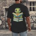 Adorable Turtle Reading Books Men's Back Print T-Shirt