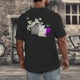 Asexual Book Lover LGBT Reading Pride Ace Flag Daisy Men's Back Print T-Shirt