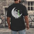 Astronaut Reading Book To Alien Moon Space Book Lover Men Men's Back Print T-Shirt Astronaut Reading Book To Alien Moon Space Book Lover Men Men's Back Print T-Shirt