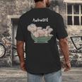 Awkward Turtle Upside Down Witty Comical Introvert Men's Back Print T-Shirt