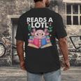 Axolotl Books Readsalotl Reading Bookworm Boys Girls Men's Back Print T-Shirt