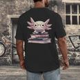 Axolotl Books Readsalotl Reading Bookworm Kawaii Axolotl Men's Back Print T-Shirt Axolotl Books Readsalotl Reading Bookworm Kawaii Axolotl Men's Back Print T-Shirt