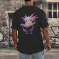 Axolotl Bookworm Reading Book Kawaii Graphic Men's Back Print T-Shirt