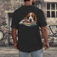 Basset Hound Books Dog Breed Graphic Men's Back Print T-Shirt