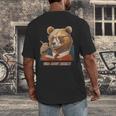 Bear Reading Book Glasses Library Zoo Teacher School Animal Men's Back Print T-Shirt