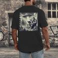 Bigfoot With Alien Reading A Book Bigfoot And UFO Men's Back Print T-Shirt